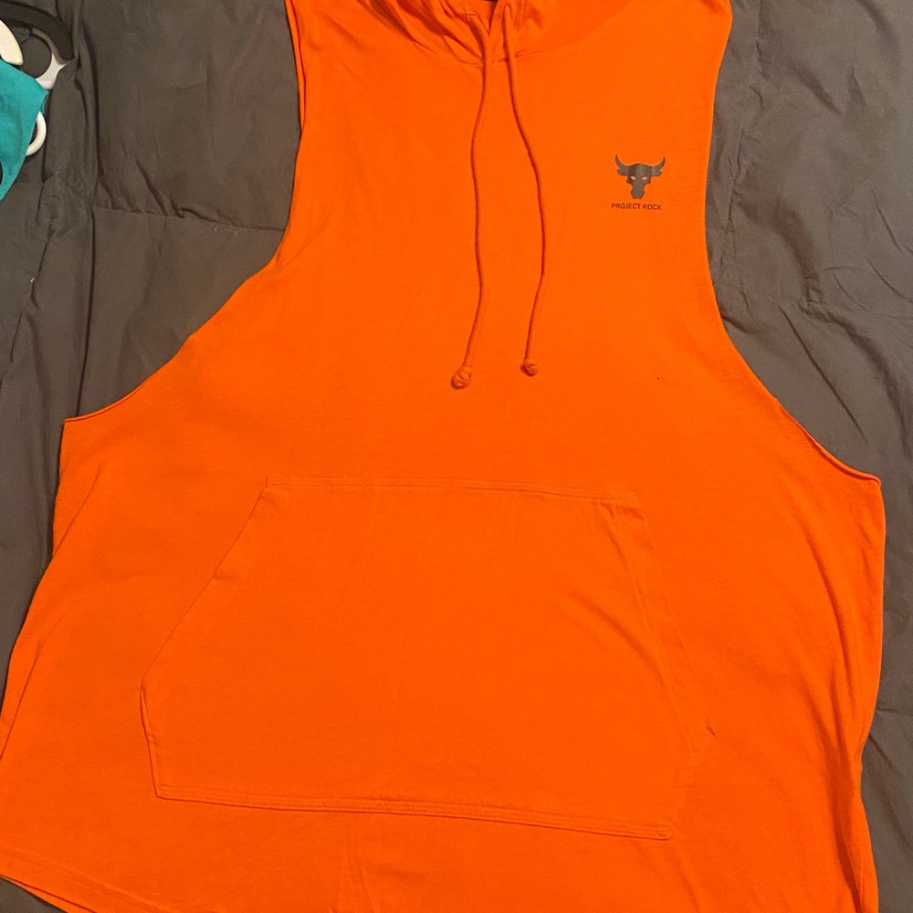 Project Rock Orange Sleeveless Hoodie